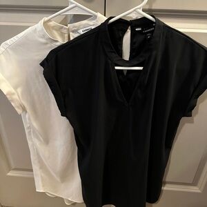 XS Express Dress Shirts/Blouses - Cream and Black